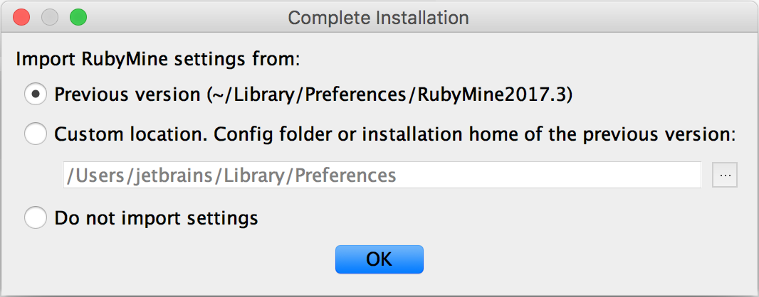 rm installation importsettings rm installation importsettings