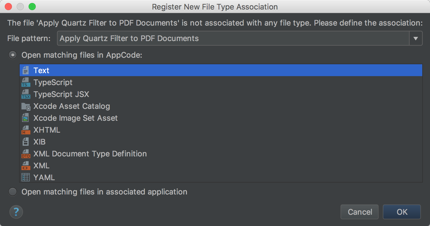 Register New File Type dialog box Register New File Type dialog box