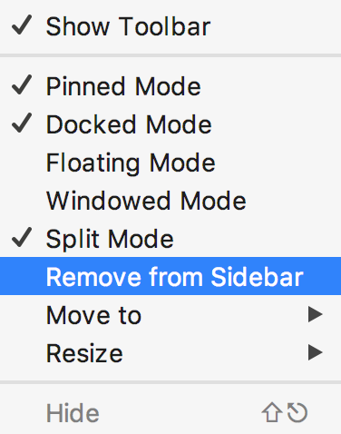 clツールウィンドウボタン隠す cl tool window button hide