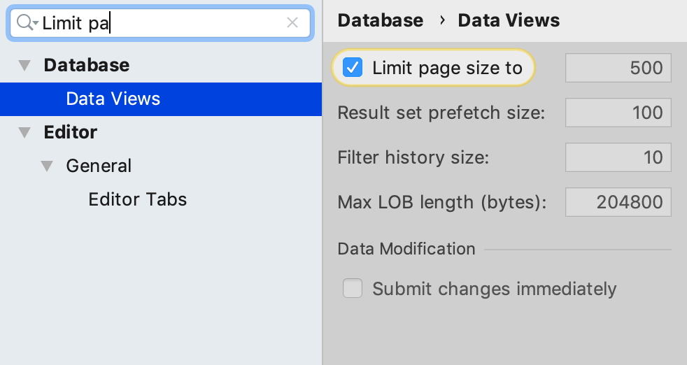 Change a number of rows in the result set Change a number of rows in the result set