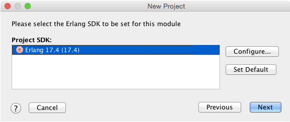 新しいプロジェクトを作成するerlang sdk erlang create new project sdk