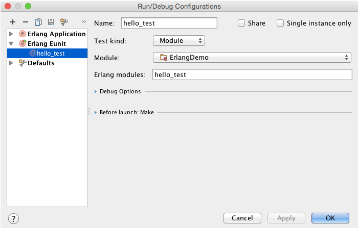 erlang eunit設定 erlang eunit config