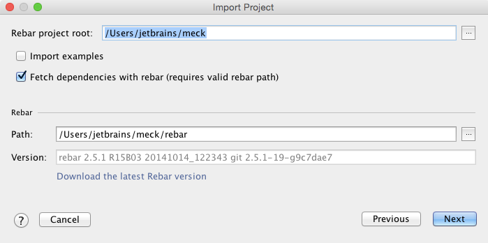 インポートプロジェクトのインポートを取り消す erlang import project fetch