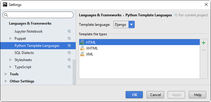 djangoテンプレートのデバッグ 公式ヘルプ pycharm
