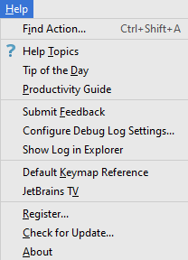 ヘルプメニュー The Help menu