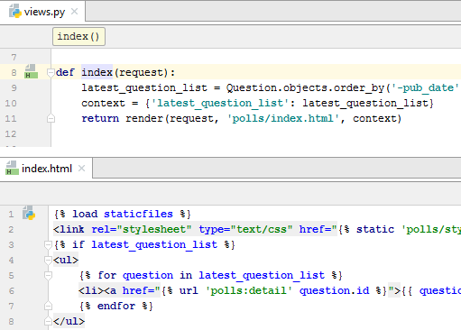 HTMLとPythonコードの表示 viewing html and python code