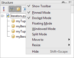 pyツールウィンドウのタイトルバー py tool windows title bar