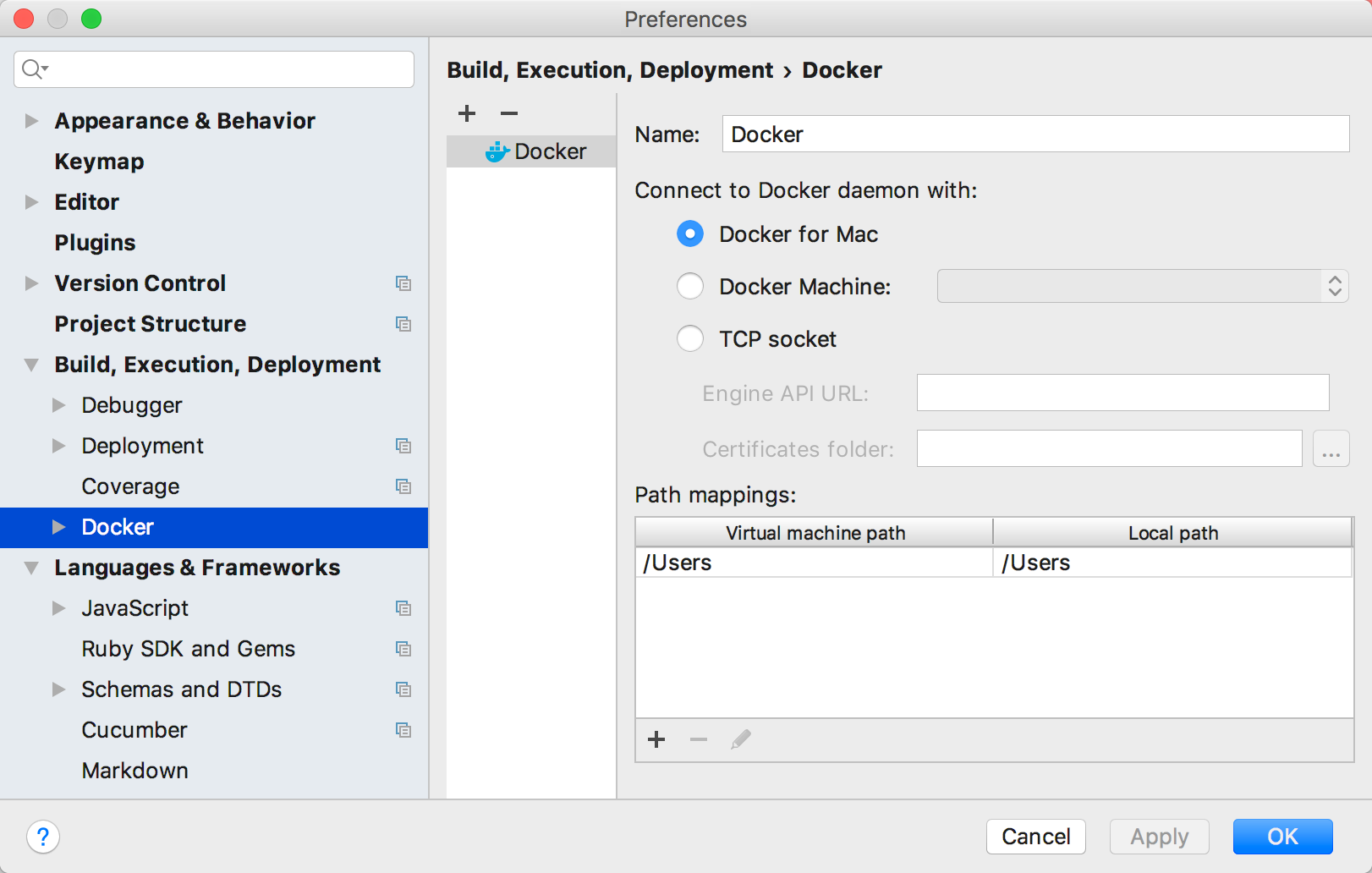 rm dockerの設定 rm docker settings
