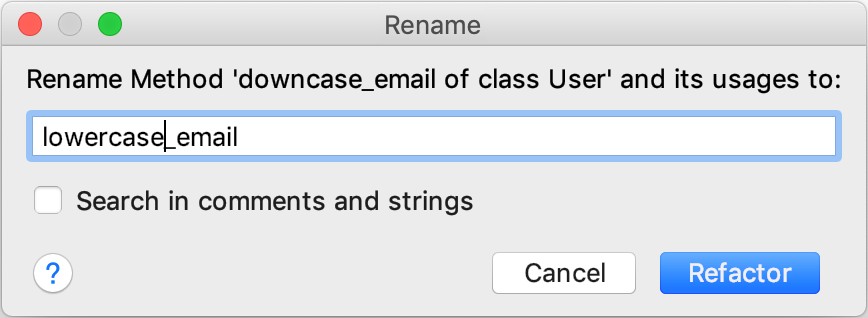 名前変更ダイアログ Rename dialog