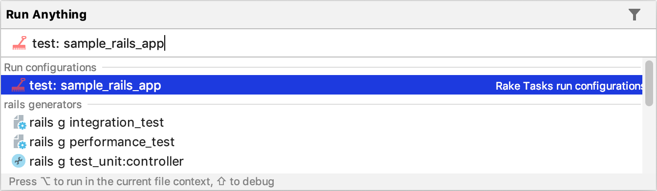 すべてのテストを実行 Run all tests