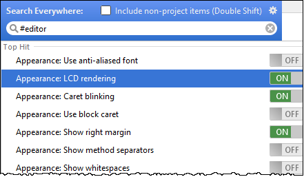どこでも設定を検索 search everywhere settings