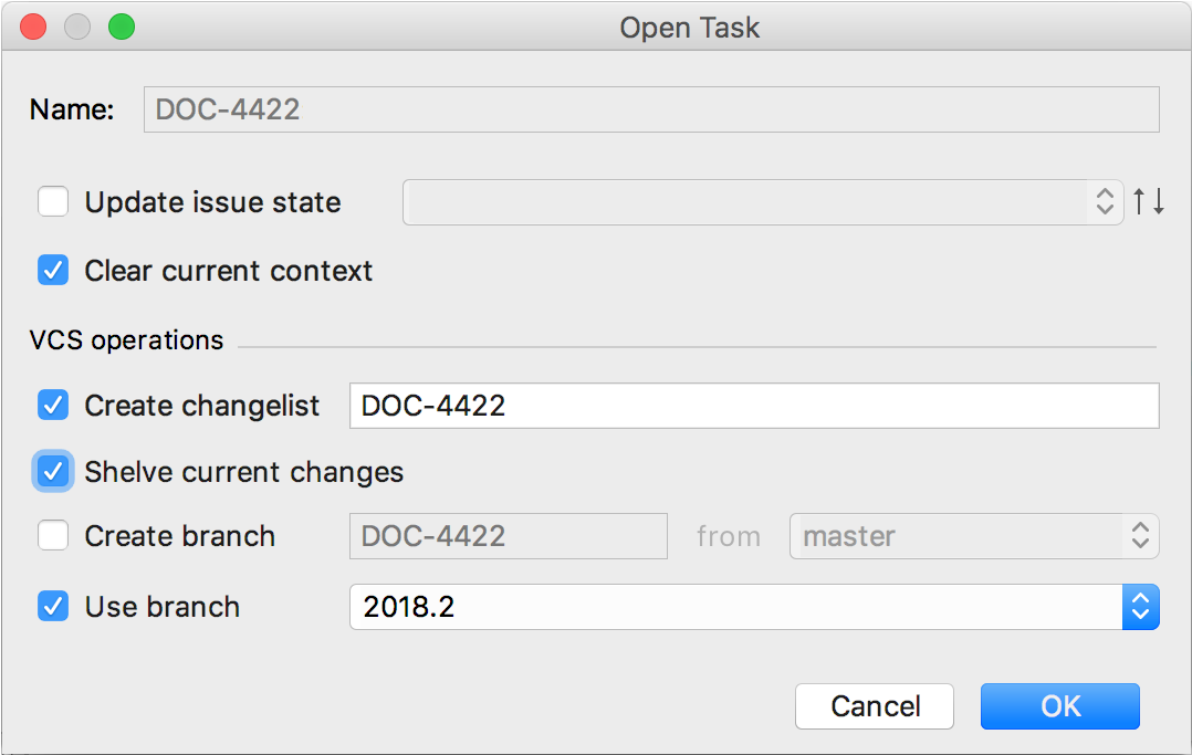タスクとコンテキストの管理 公式ヘルプ intellij idea
