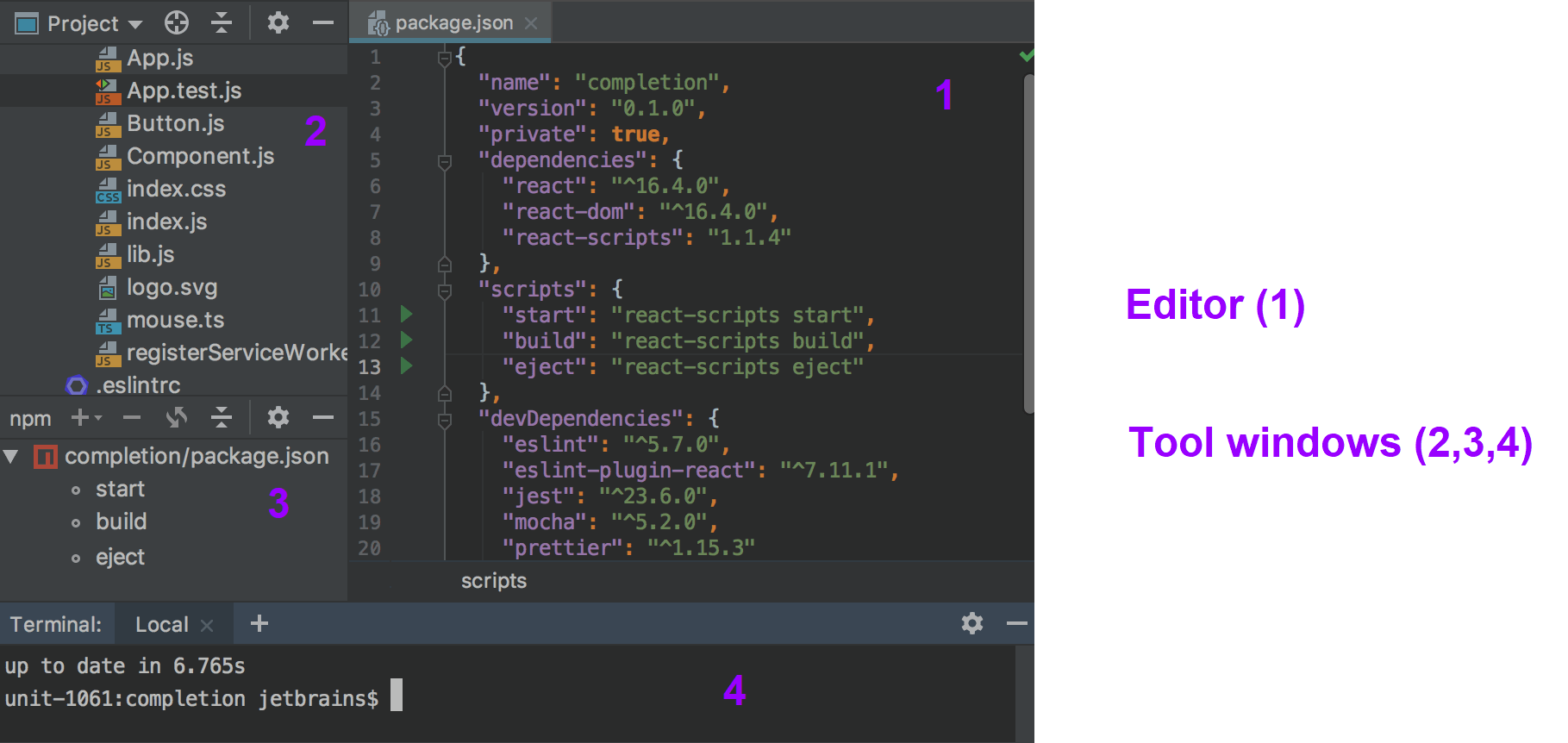 WebStormツールウィンドウ WebStorm tool windows