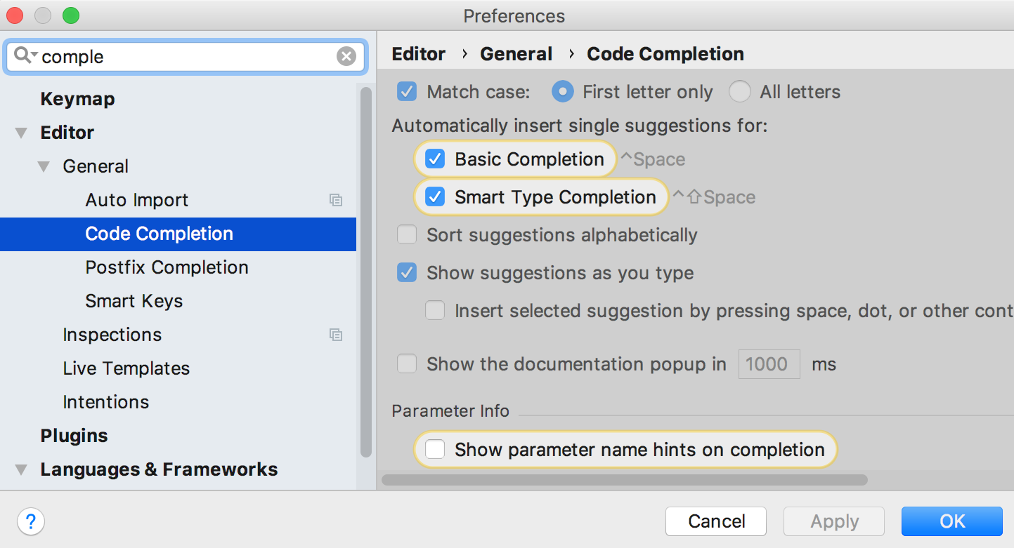 設定/環境設定ダイアログの検索フィールド Search field in Settings/Preferences dialog