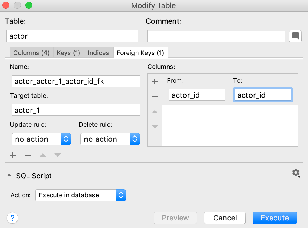 外部キーを作成する Create a foreign key