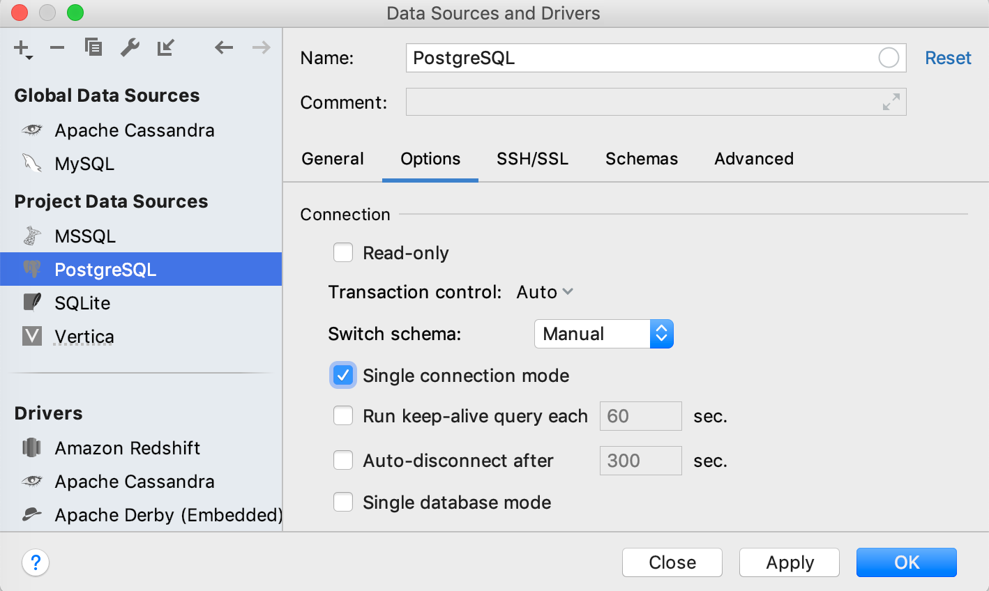 単一接続モードを有効にする Enable the single connection mode