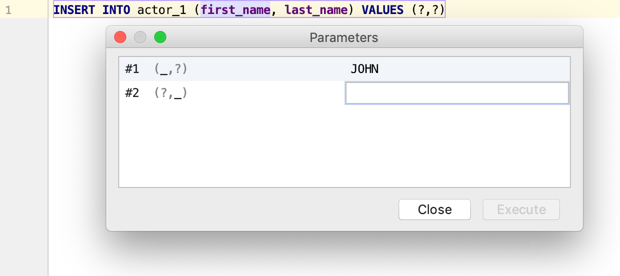 パラメータ化された文を実行する Execute a parametrized statement