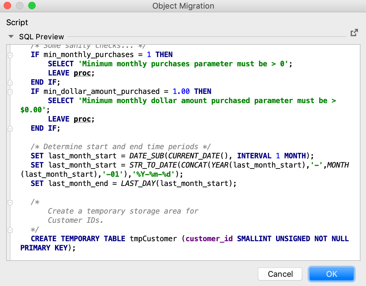データベースオブジェクトを移行する Migrate a database object