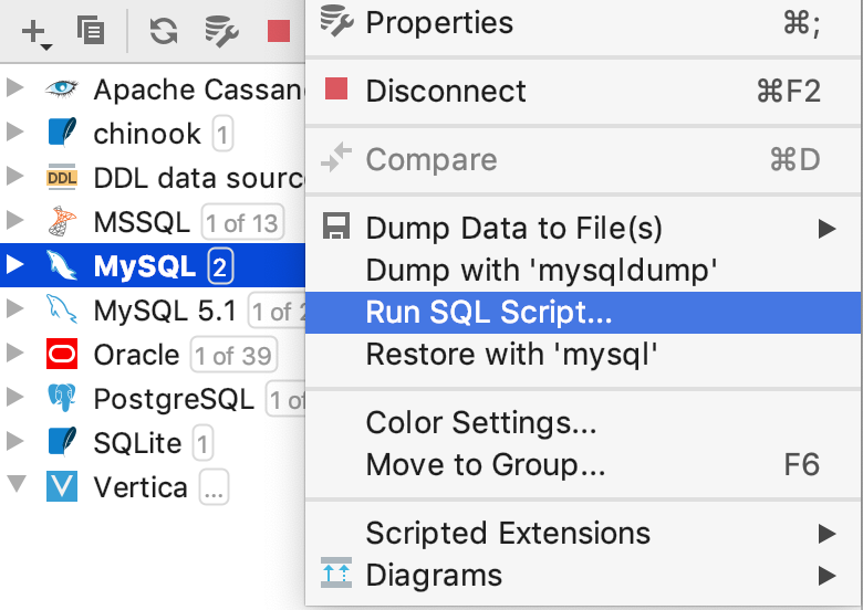 SQLファイルを実行する Run an SQL file