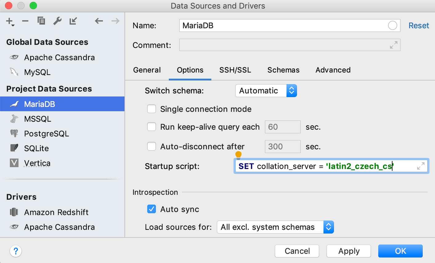 接続を確立しながら、事前定義済みのSQLクエリを実行します。 Run a predefined SQL query as you establish a connection