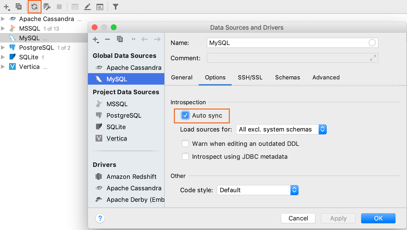 データベースの状態を同期させる Synchronize the database state