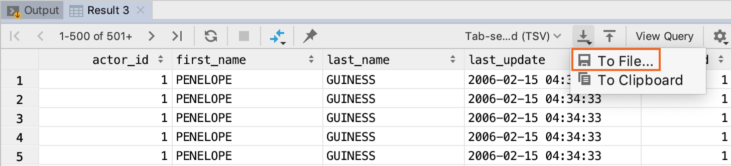 ビューをファイルにエクスポートする Export a view to a file