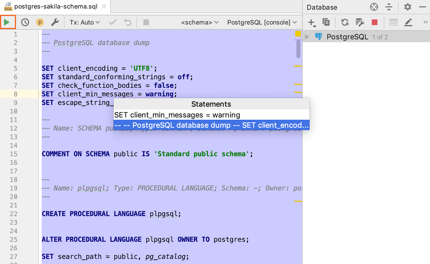 既存のSQLファイルを実行する Run existing SQL files