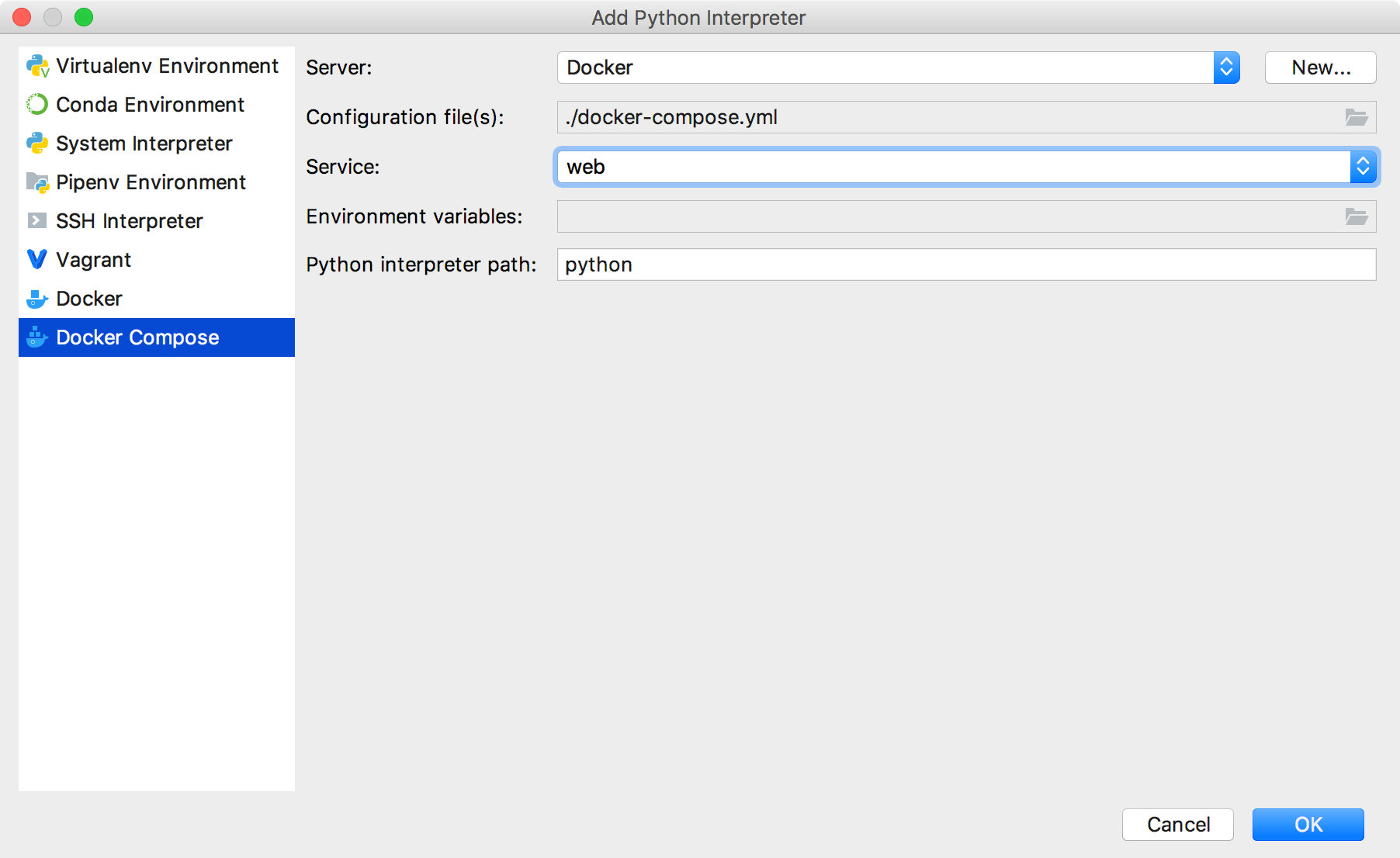 リモート Python インタープリターの構成 Configure remote Python interpreter
