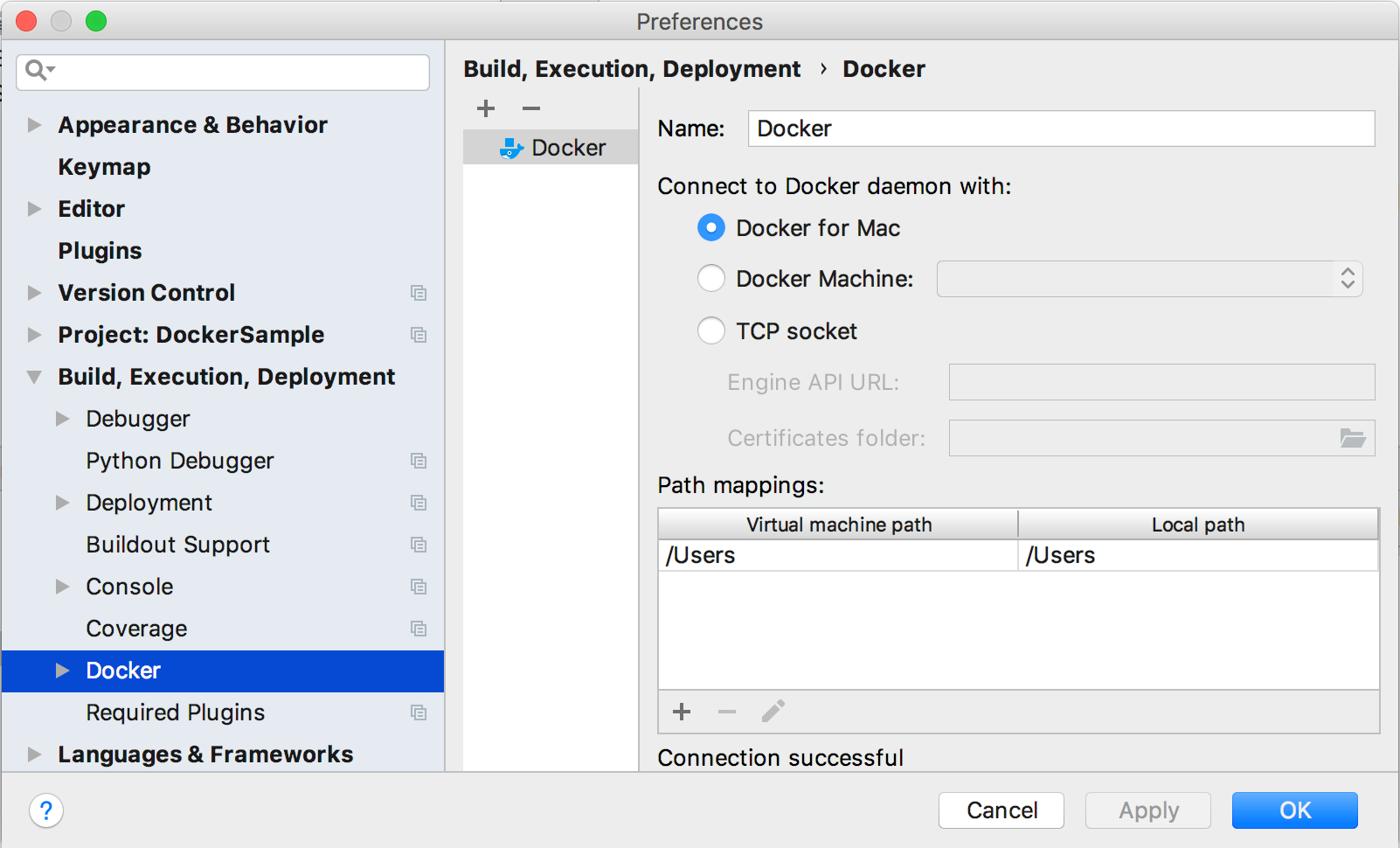 Dockerの設定 Docker settings