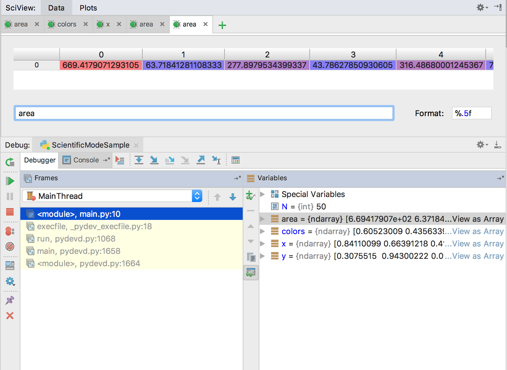 配列として表示 View as array