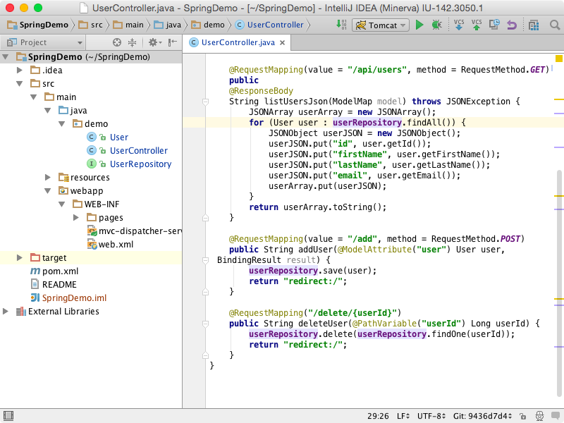 IntelliJ IDEAインターフェース IntelliJ IDEA interface