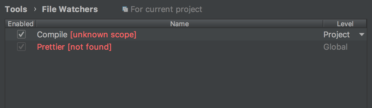 ファイル監視エラーメッセージ File Watcher Error Message