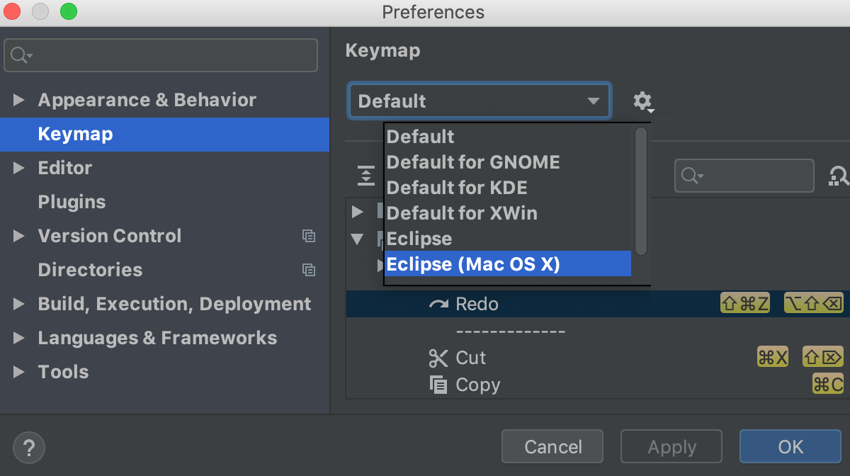 キーマップ設定 Keymap settings