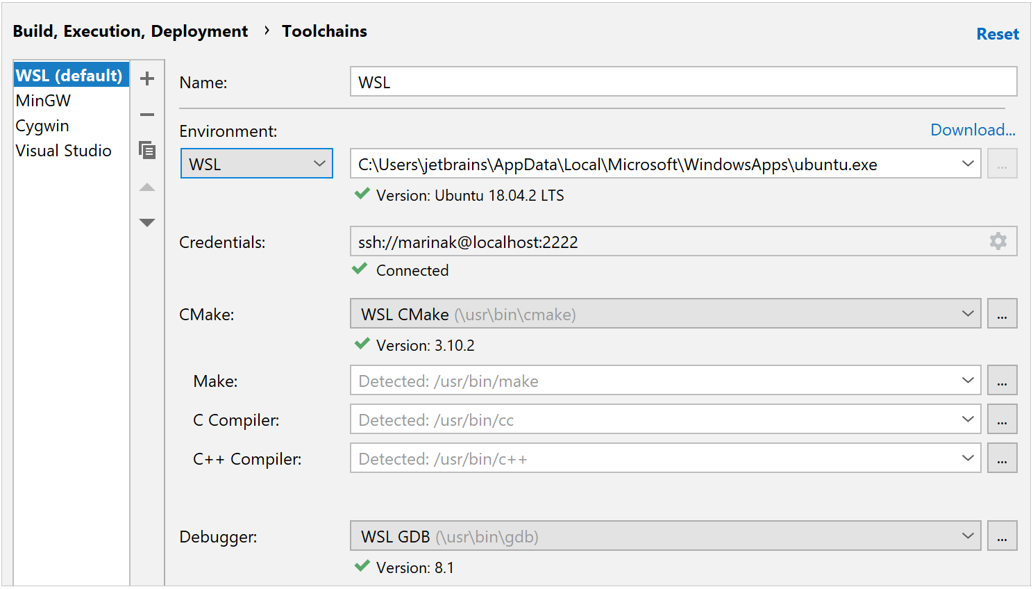 WSLツールチェーン WSL toolchain
