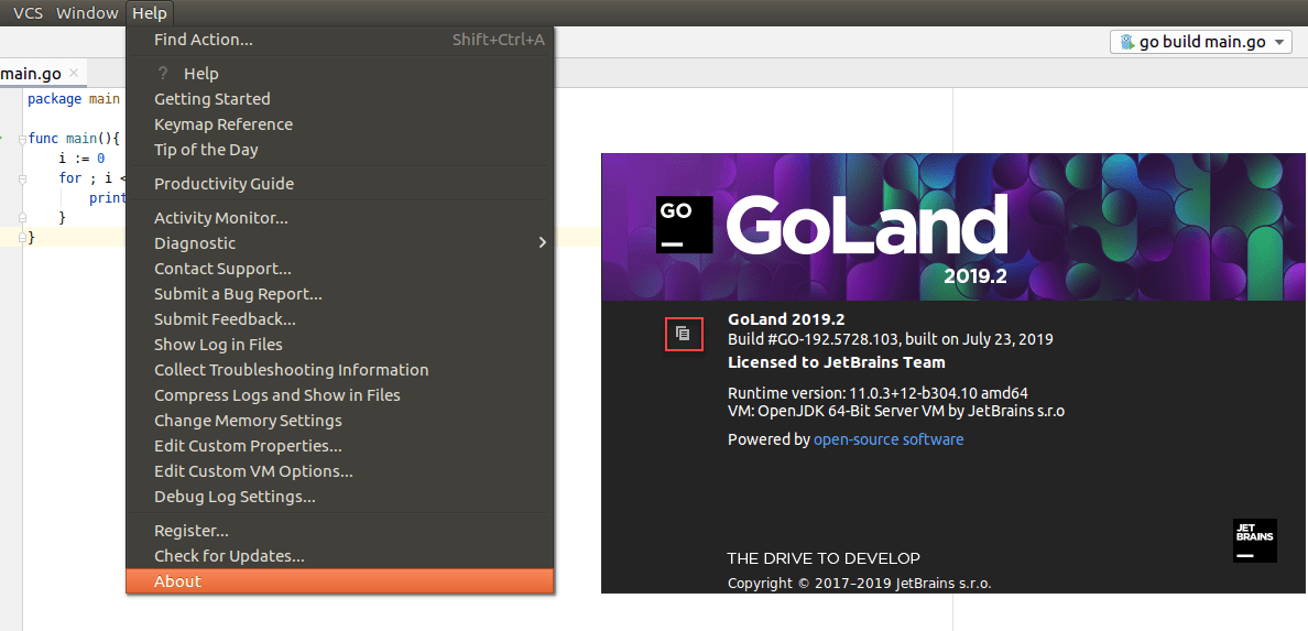 製品バージョンlinuxに移動 go product version linux