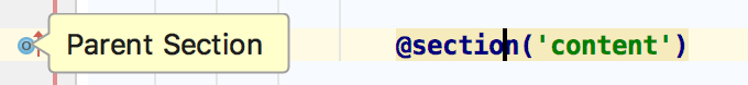 ガターアイコンを介して親セクションに移動する Navigate to the parent section via the gutter icon