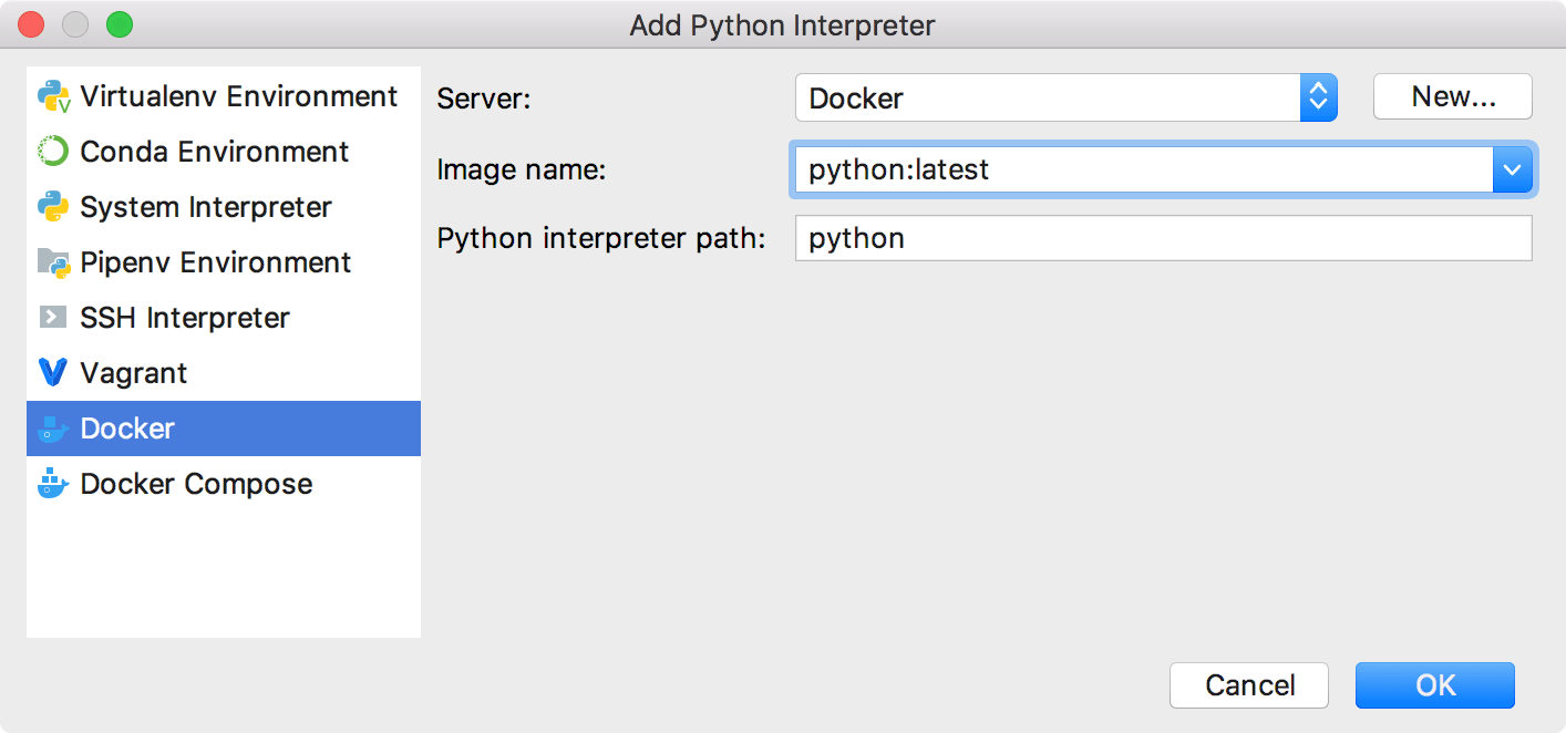 dockerを選ぶ Choose a docker