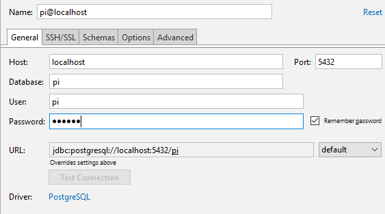 py postrgesqlデータベースの一般設定を作成する py create postrgesql database general settings