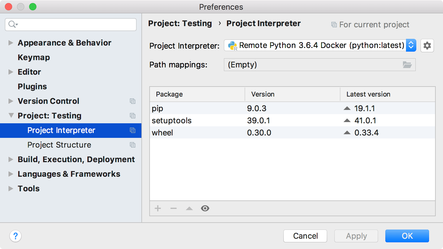 インタープリターを設置する Set up an interpreter
