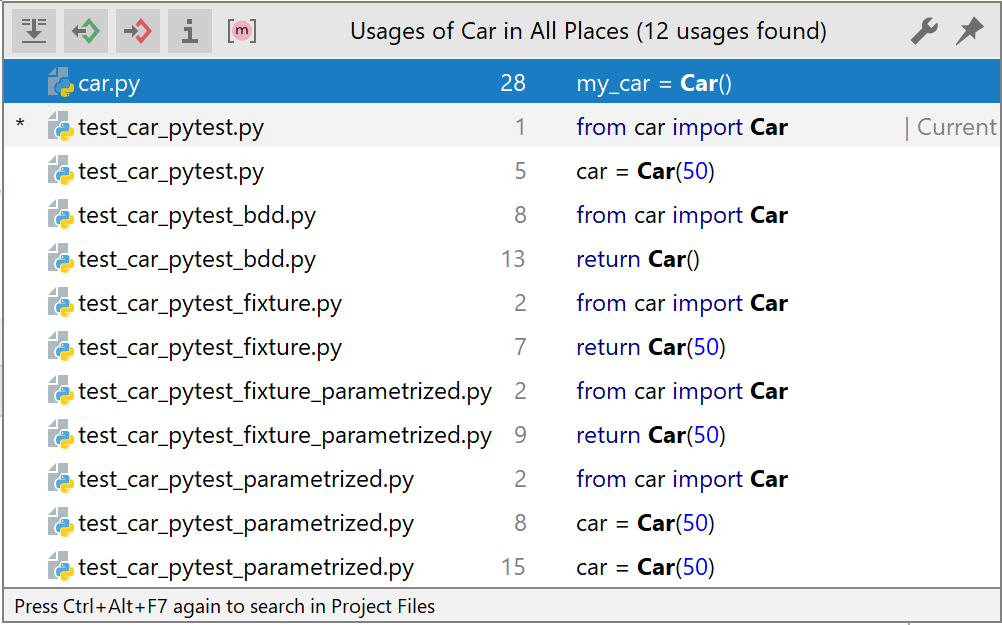 使用箇所のダイアログを見つける Find usage dialog