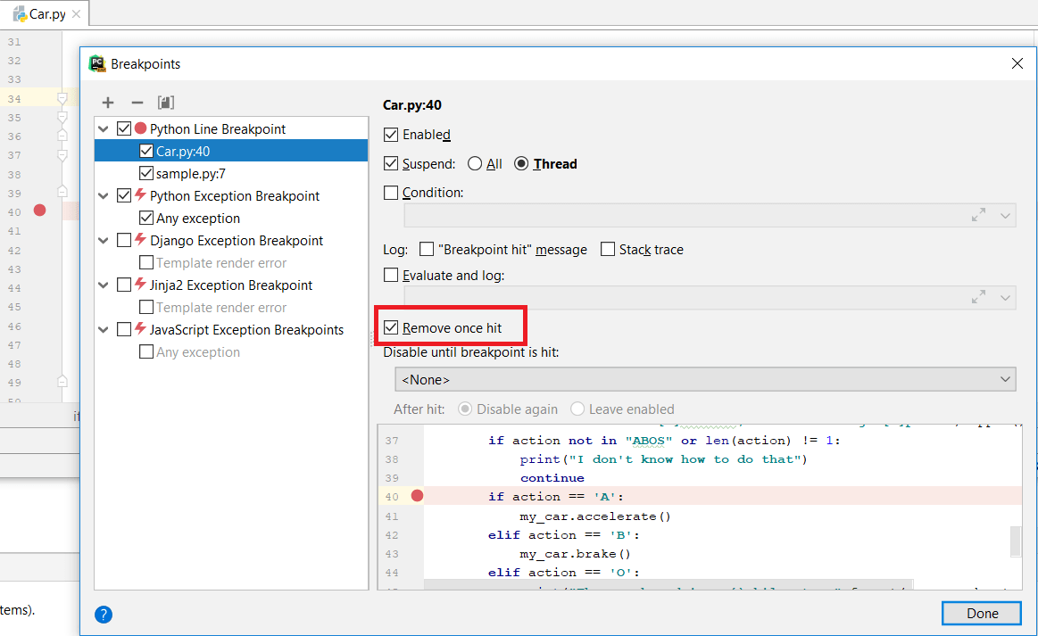 一時的なブレークポイントを設定する Setting a temporary breakpoint