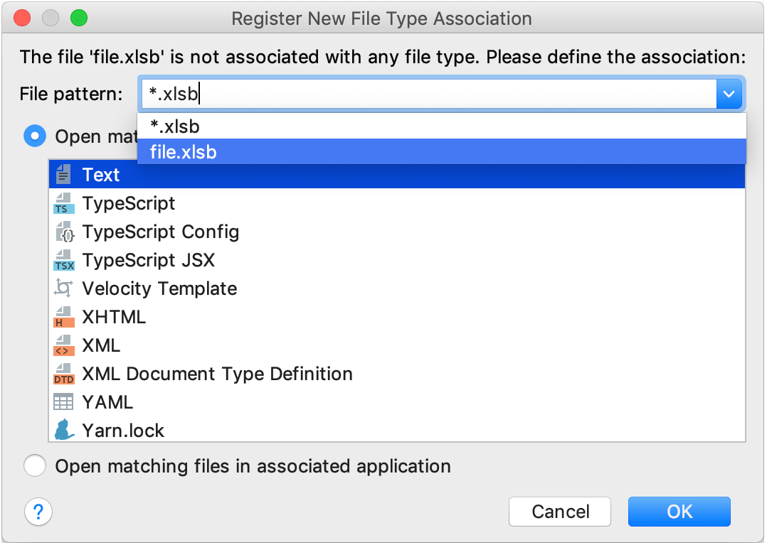 新しいファイルタイプを登録する Registering a new file type