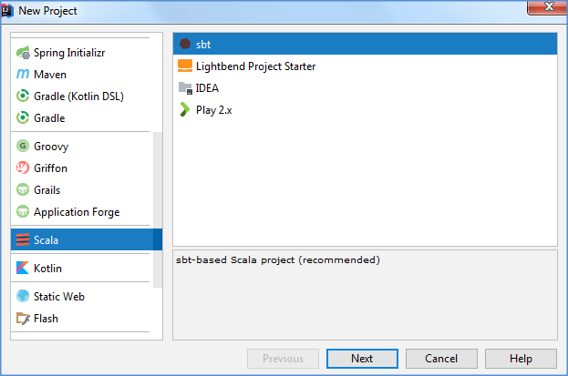 スカラプロジェクトの開始 scala project start