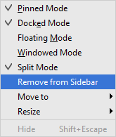 ツールウィンドウボタンを隠す Hiding a tool window button