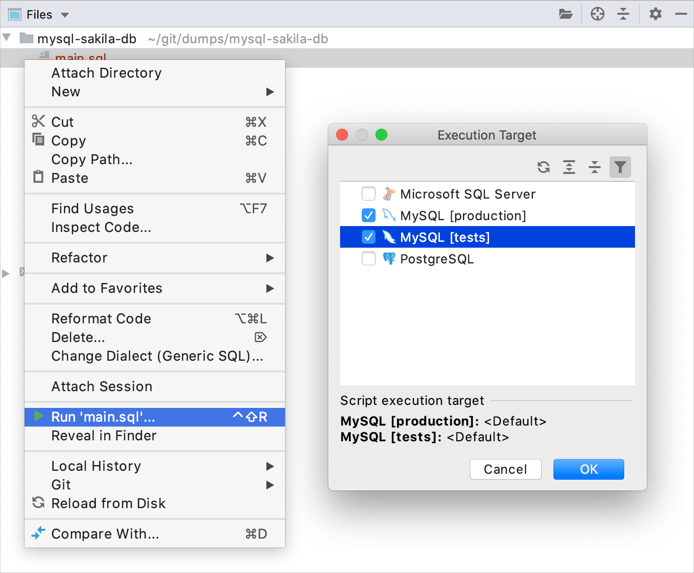 複数のデータソースに対してSQLファイルを実行する Run an SQL file for several data sources