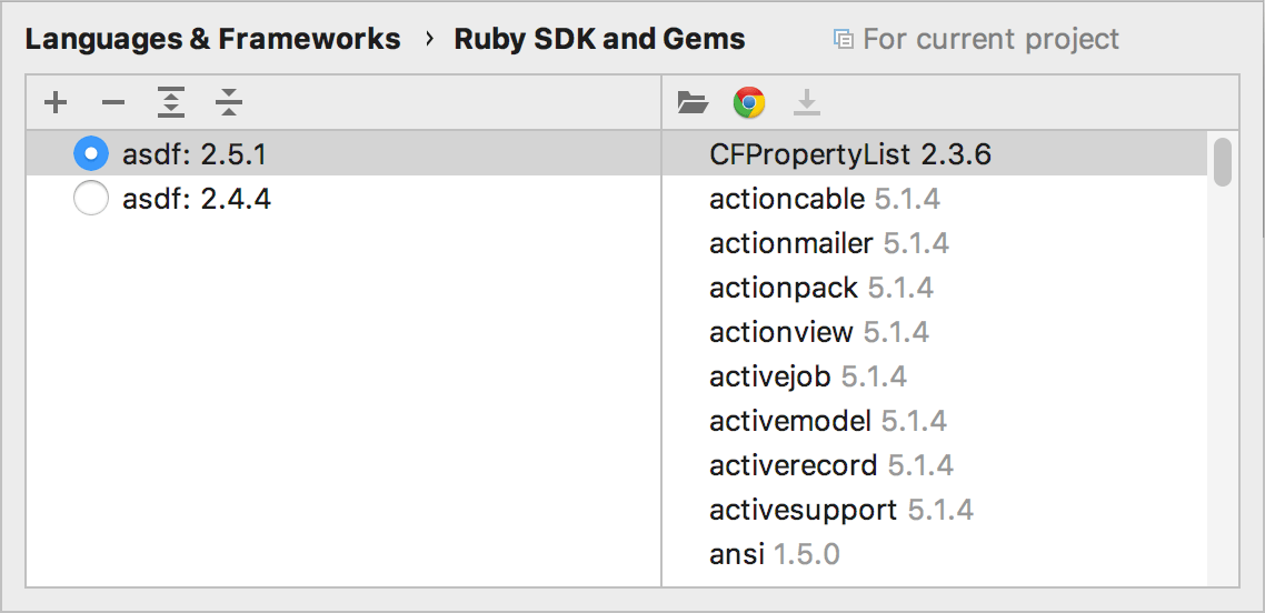 asdf用のRuby SDKおよびGemsページ Ruby SDK and Gems page for asdf