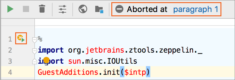 エラーが発生した実行 Execution with errors occurred