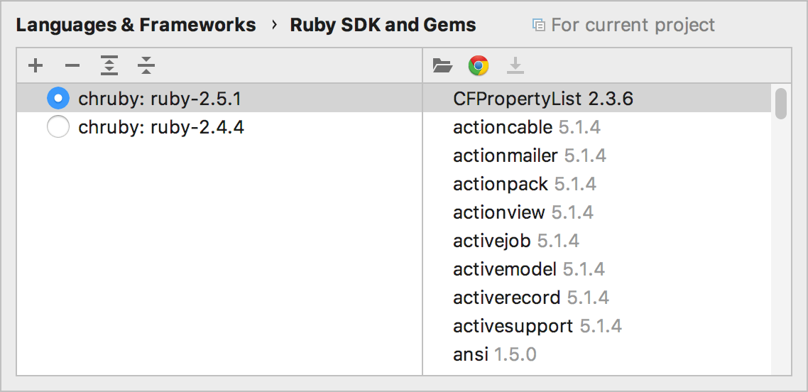 asdf用のRuby SDKおよびGemsページ Ruby SDK and Gems page for chruby