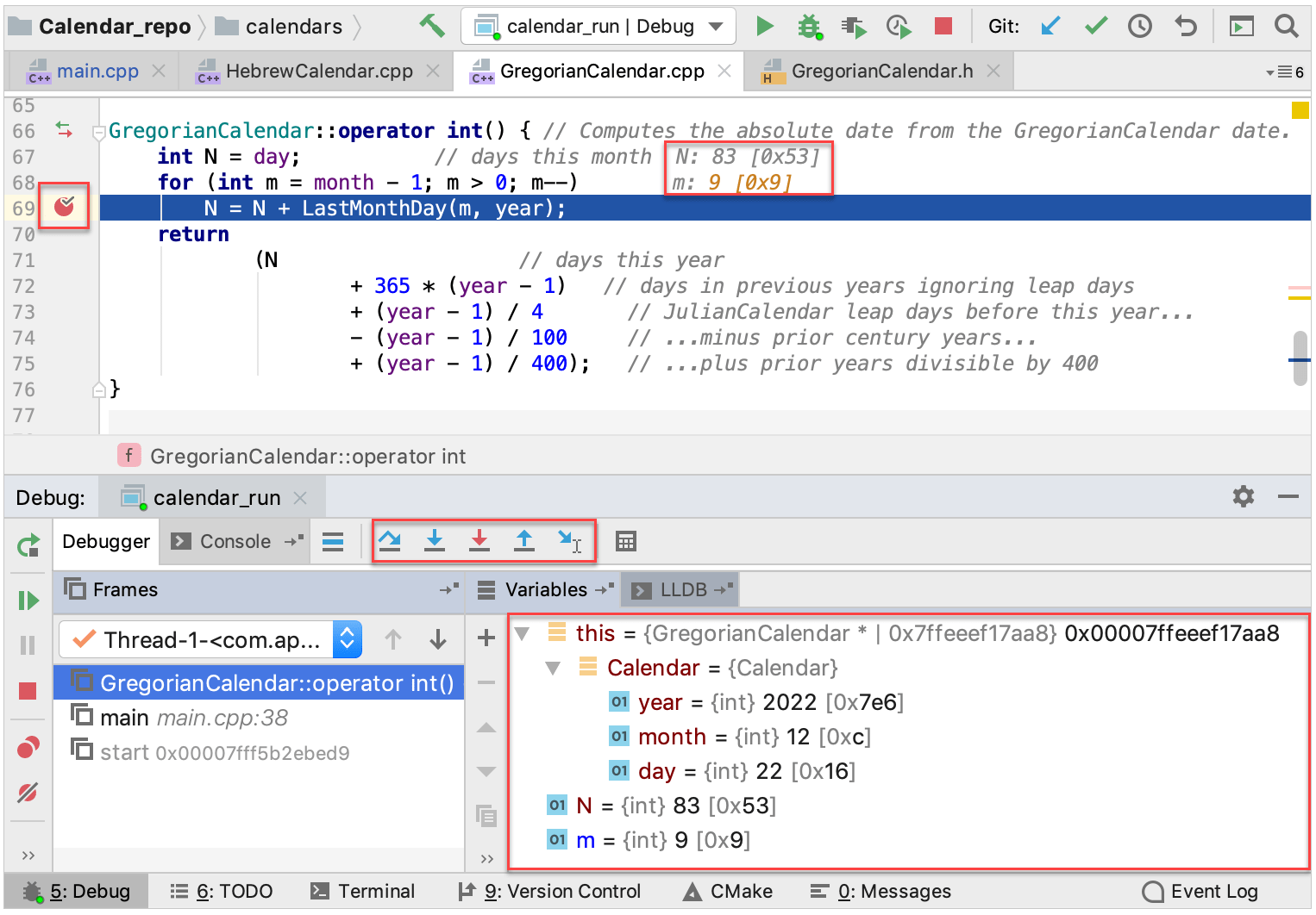 クリオンデバッガUI clion debugger ui