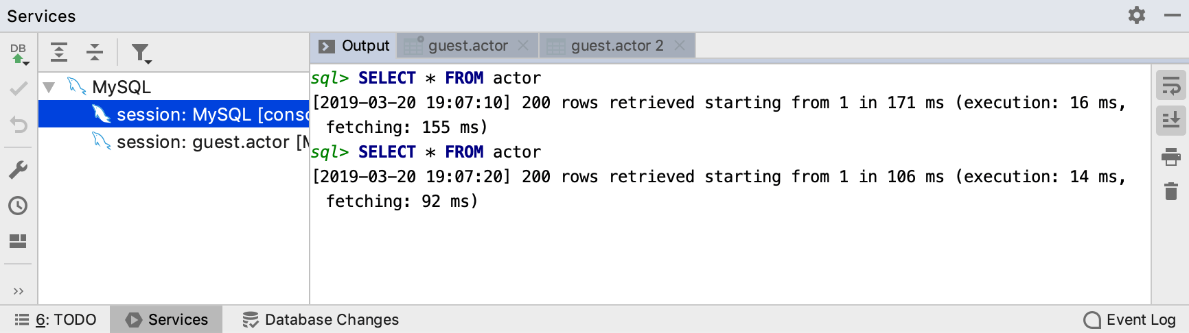 クエリログを表示する View query log